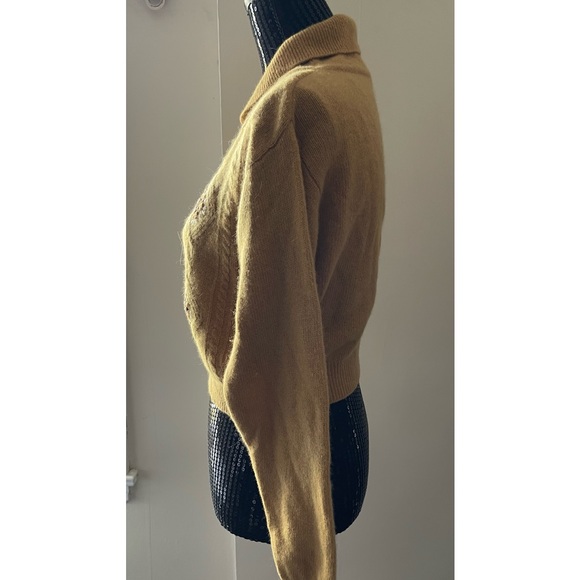 Vintage Lady Cina Mustard Cropped Sweater - Picture 3 of 14